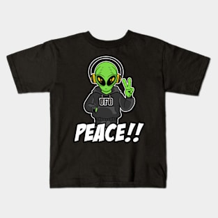 ALIEN PEACE IMAGE Kids T-Shirt